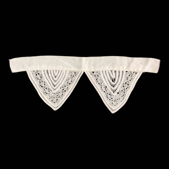Antique Collar, Hand Made Linen, Vintage Hand Knitted Collar - Picture 2 of 9